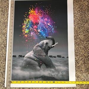 Fantasy Elephant Canvas Posters and Print Colorful Animals Canvas Painting Decor